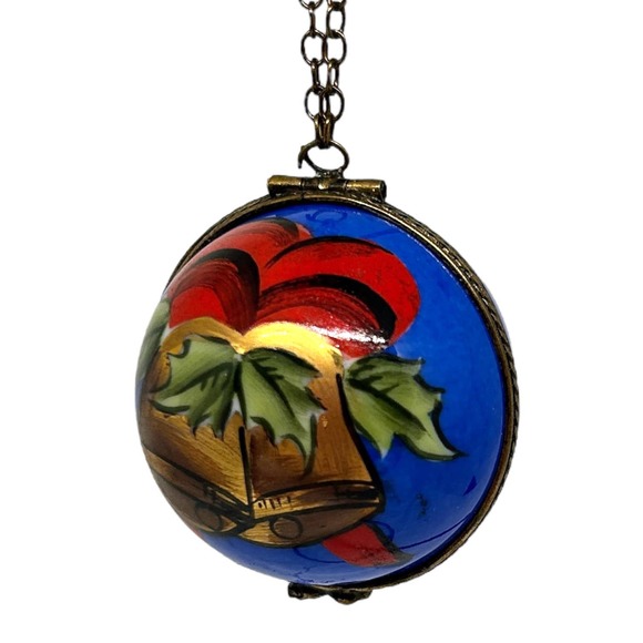 Limoges Other - Limoges Chamart Christmas Ball Trinket Box Ornament - Holly & Bells